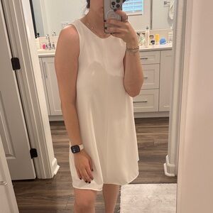 Zara Elegant White Sleeveless Mini Dress